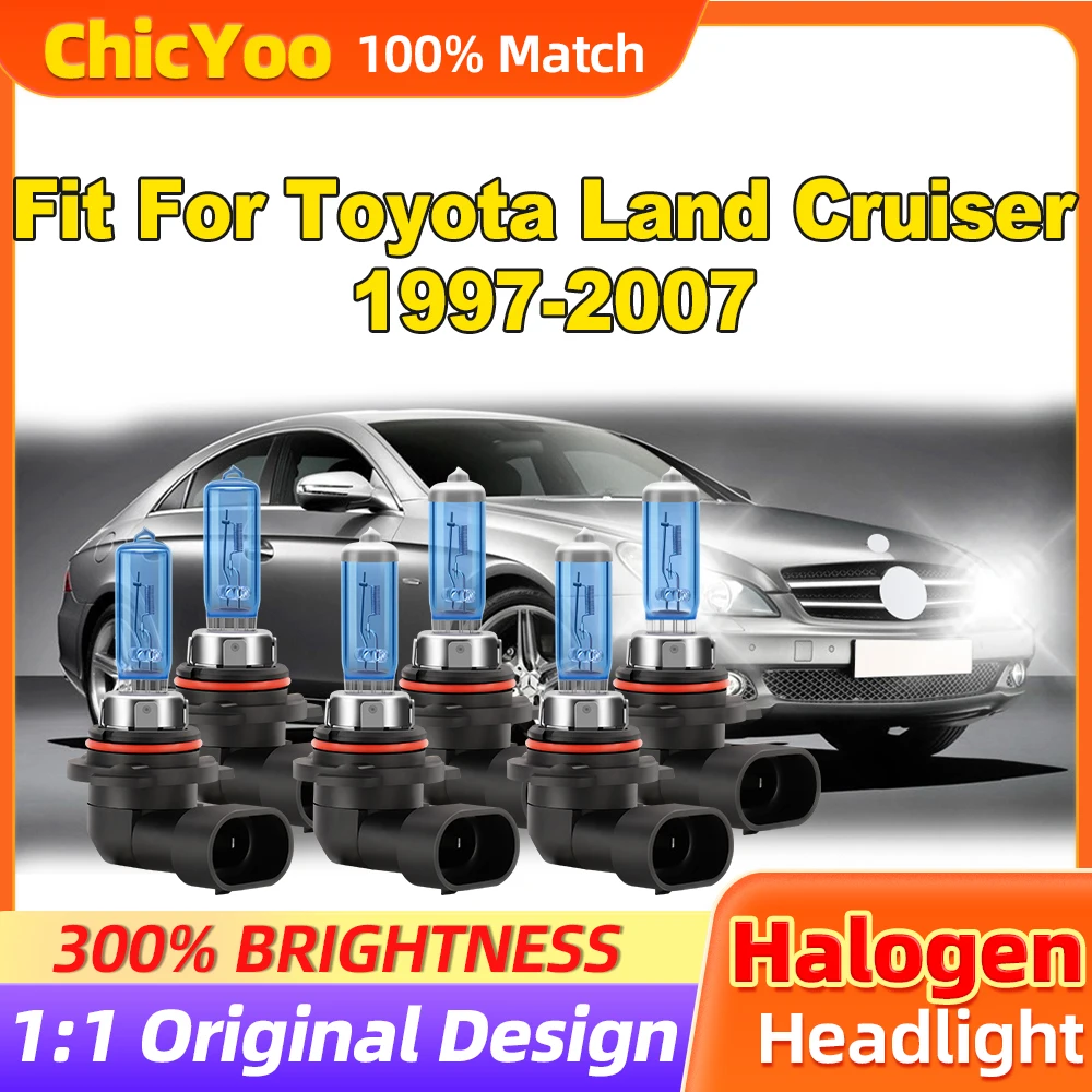 

Fit For Toyota Land Cruiser 1997-2003 2004 2005 2006 2007 36000LM Halogen Headlights 300W Turbo Auto Lamps 12V 6500K Fog Lights