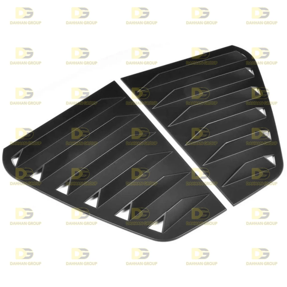 V.W Golf MK7 2012 - 2020 Rear Window Louver Cover Visor Side Vents Left and Right With Logo Matte Black High Quality ABS