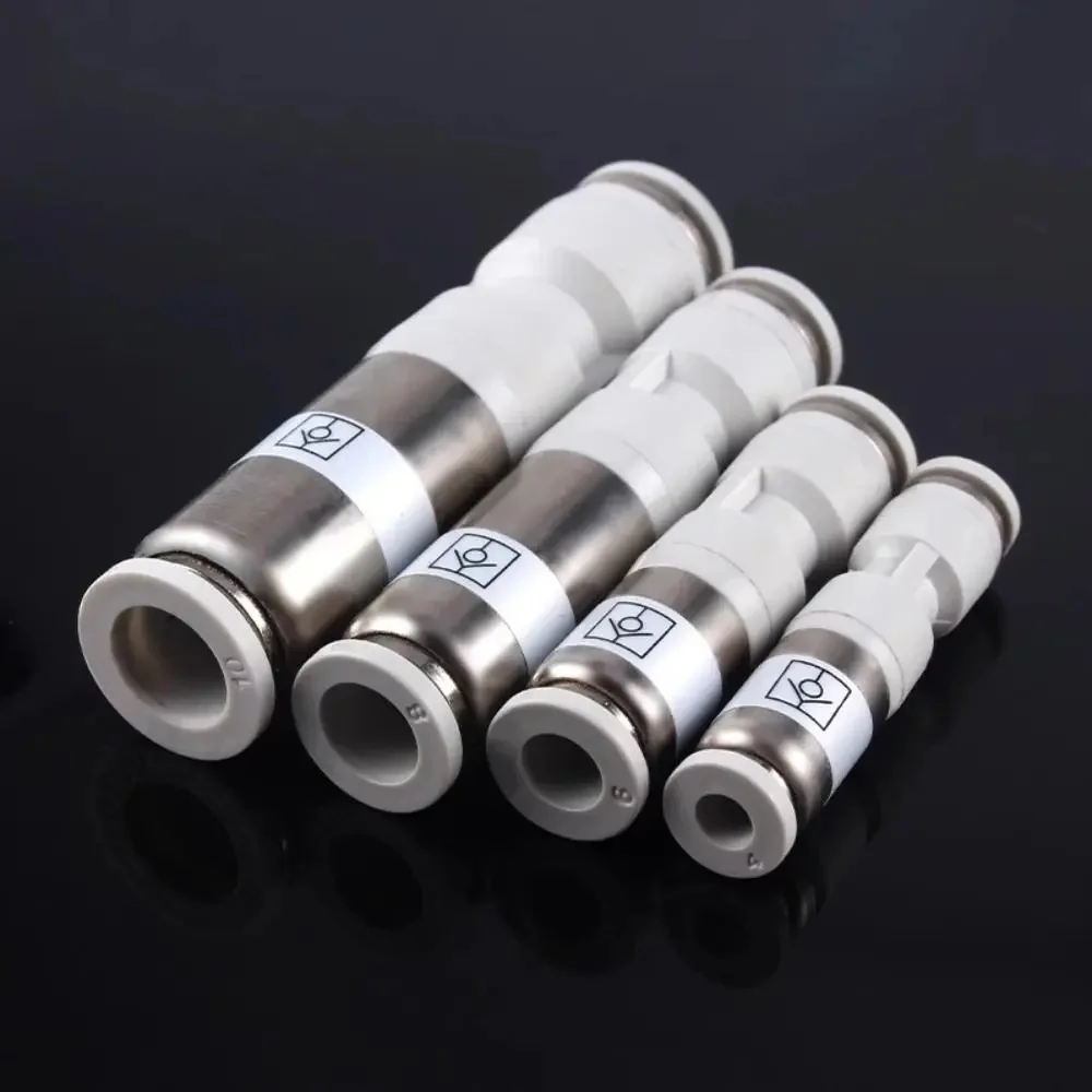 Vanne de commande de tuyau pneumatique éventuelles V éventuelles U, non inversée, vanne à une voie, prise rapide, connecteur de tuyau pneumatique à une voie, 4mm, 6mm, 8mm