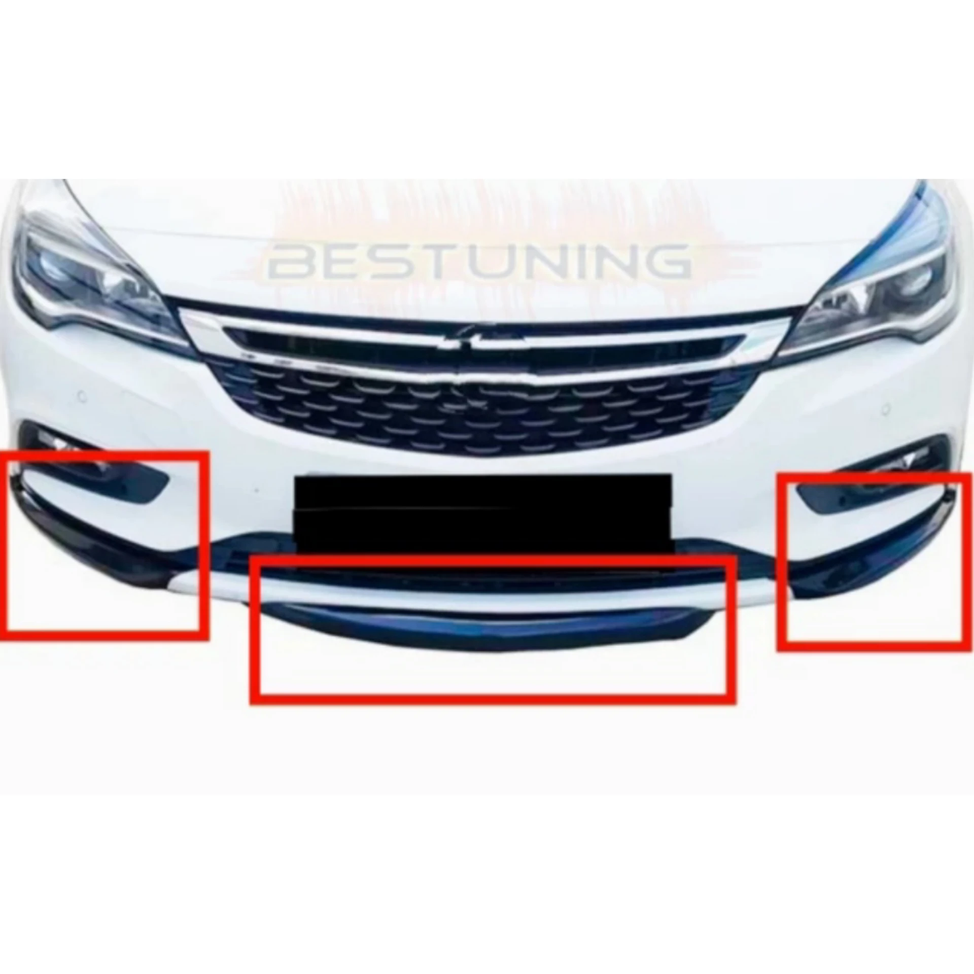 For Vauxhall Opel Astra K FRONT BUMPER Lip Splitter Apron Flap Piano Car Accessories 3 PCs 2015 2016 2017 2018 2019 2019 2020 2021