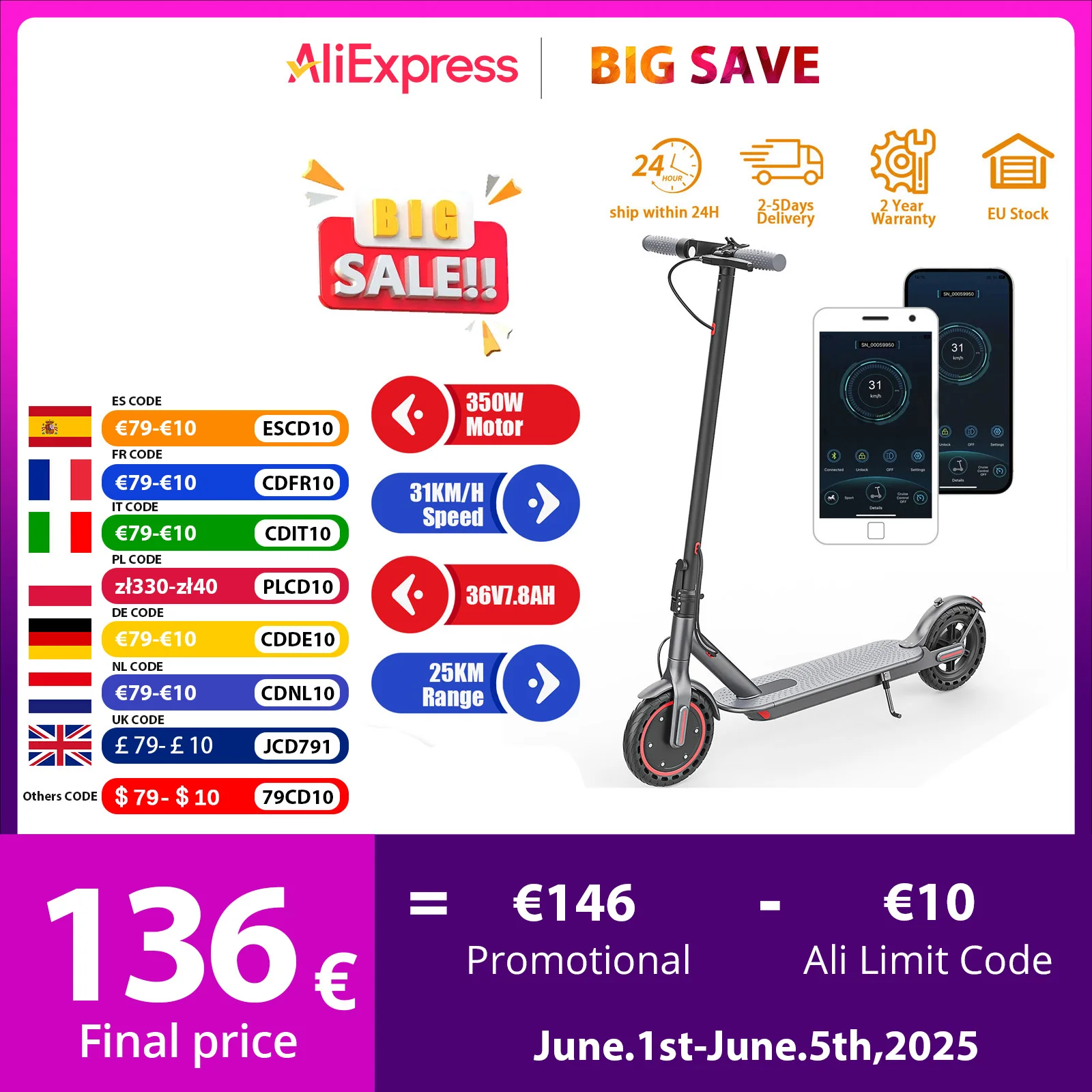Juice ease TX01 Elektro roller für Erwachsene 7,8 Ah 350W leistungs starker Motor bis 31 km/h