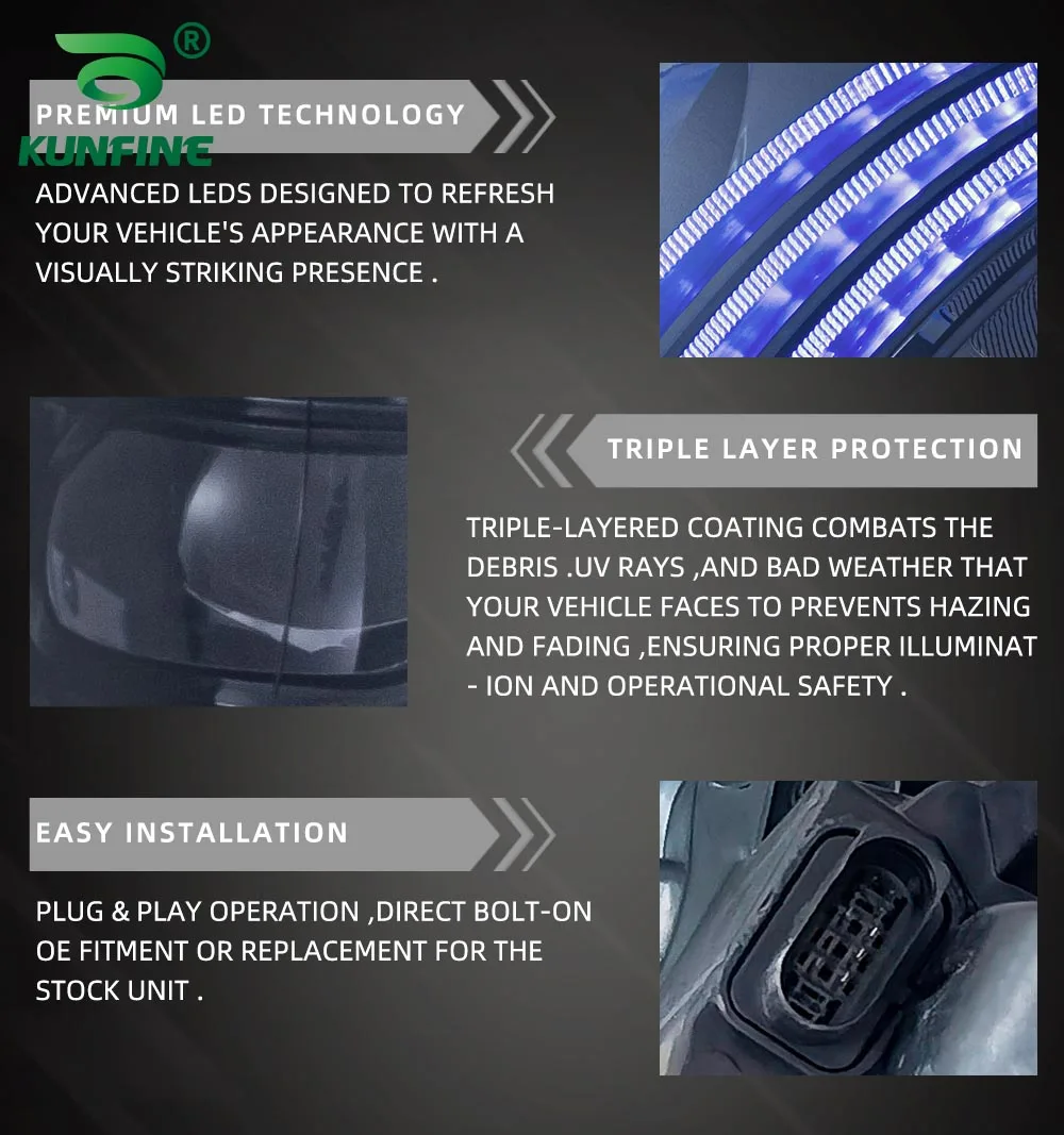 Pair of Car Styling Car Headlight Assembly For Benz V-class 2016-2022(LHD) LED Head Lamp Car Tuning Light Parts Plug And Play