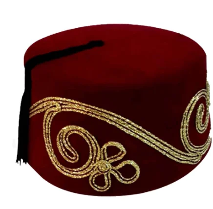 Authentic folkloric Turk Fes Fez, Oriental Tarboosh, exotic Ottoman hat