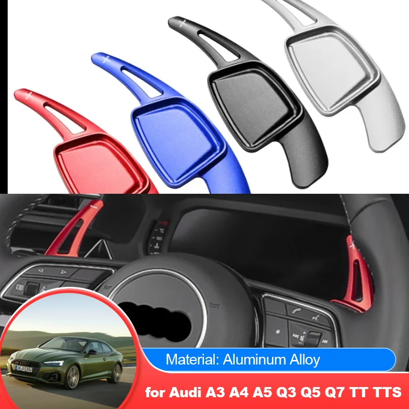 

Автомобильные переключатели передач на руль, переключатели передач, наклейки, аксессуары для Audi A3 A4 A5 S3 S4 S5 SQ5 SQ7 Q2 Q3 Q5 Q7 TT TTS