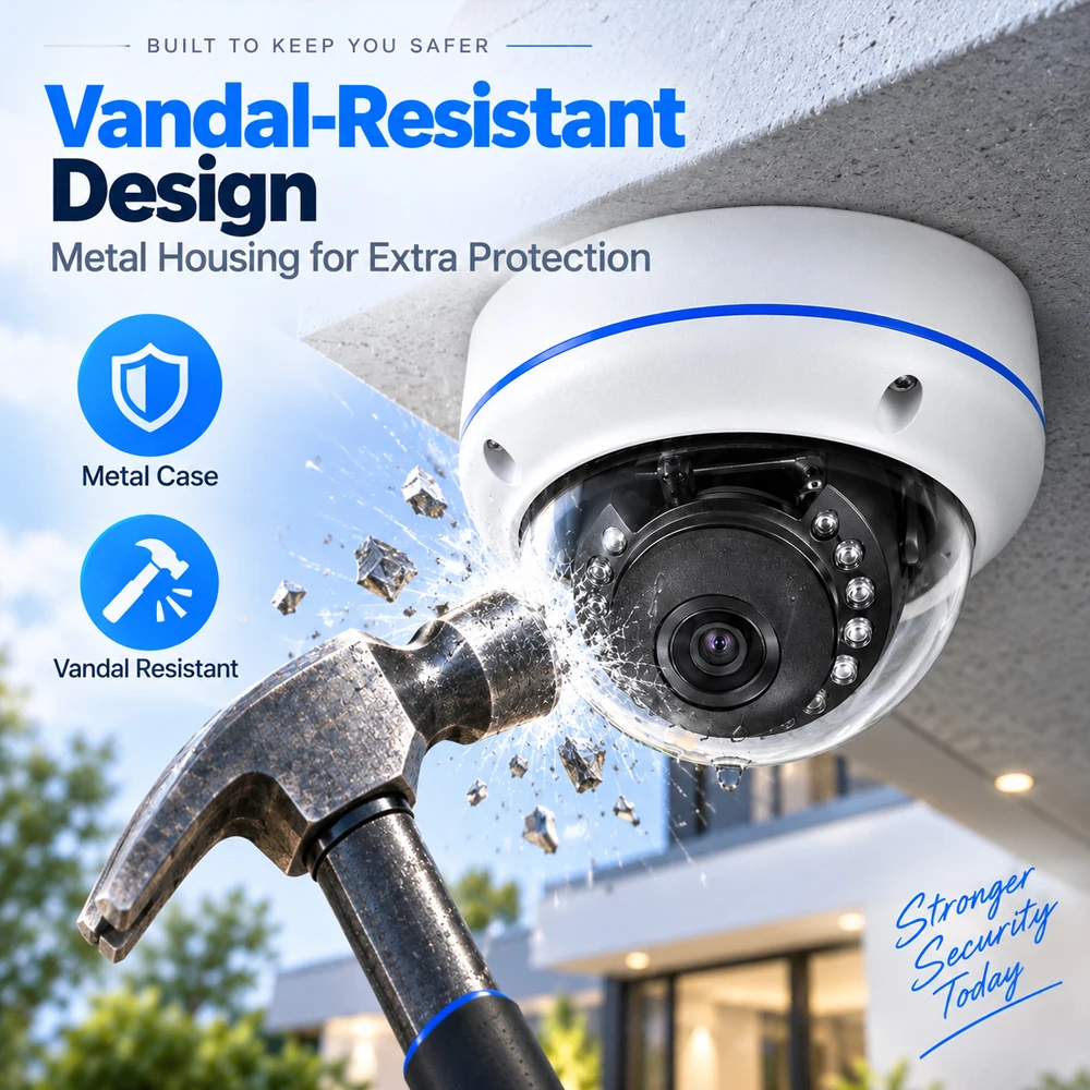 Kit Telecamera IP Dome 8MP con NVR PoE 4K a 10 Canali, Sistema Professionale di Videosorveglianza CCTV, Scocca in Metallo, Allarme Movimento, Audio Unidirezionale, Set Telecamera di Sicurezza per