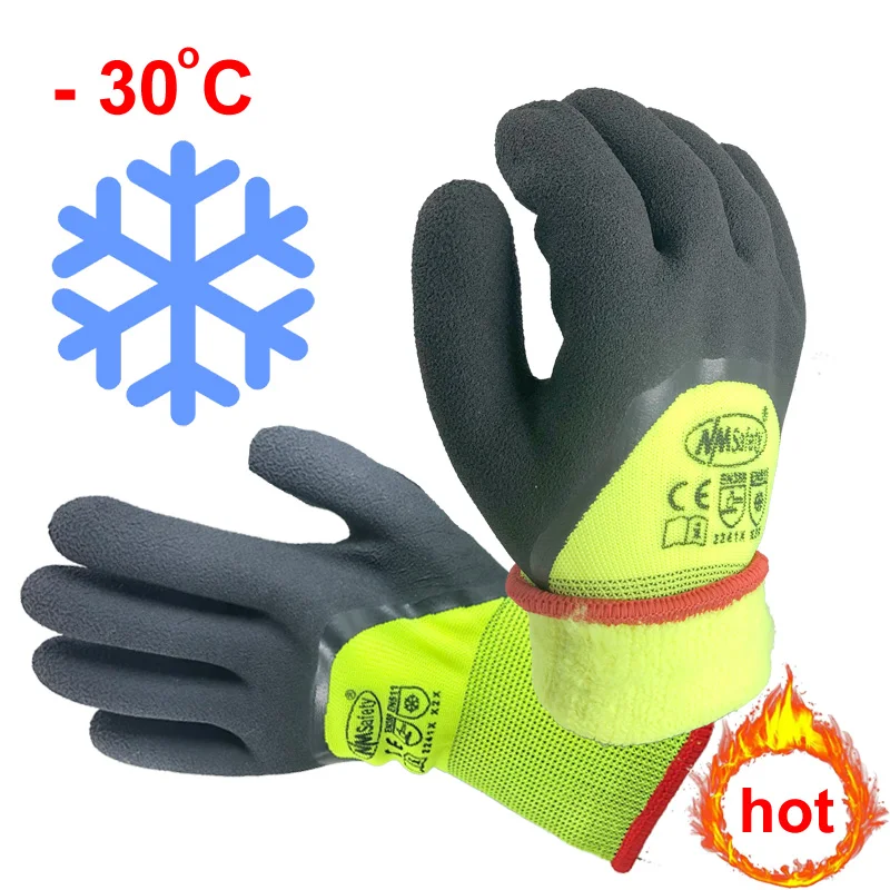 Guantes gruesos térmicos de látex antideslizantes, manoplas protectoras de seguridad para el trabajo en el jardín, de-30 pulgadas, C, Invierno