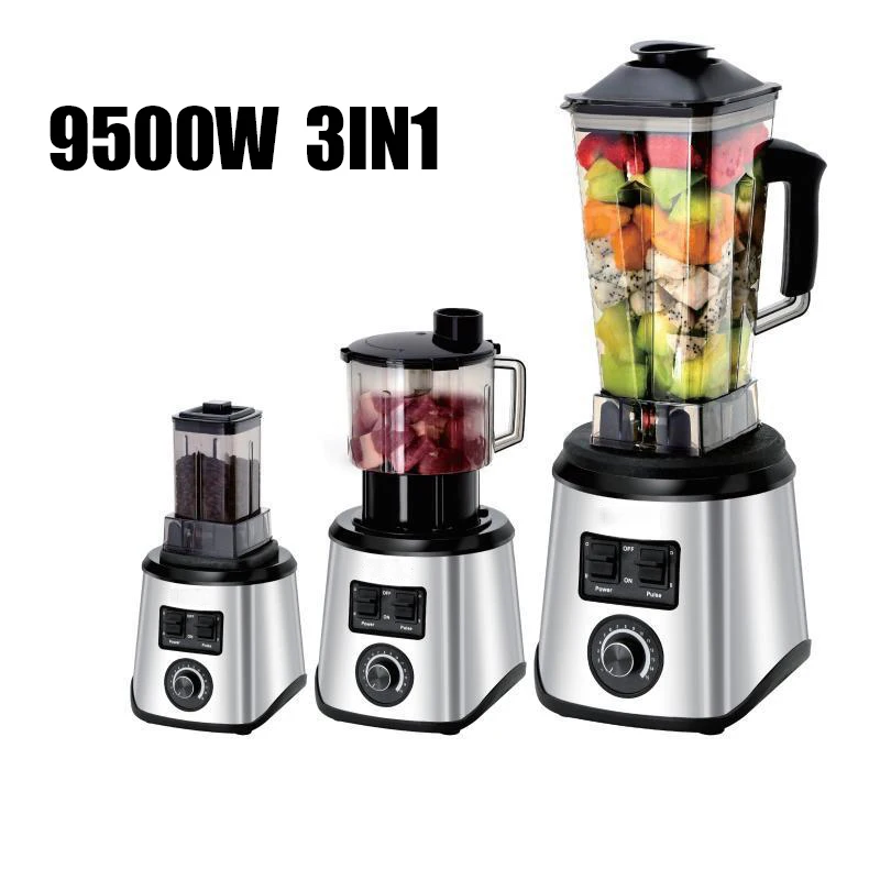 9500W 3 IN 1 Powerful Blender Mixer Juicer Smoothie Maker 3L+1.5L+0.5L 3Container Food Processor Blender Mixer For Ice Nut Fruit