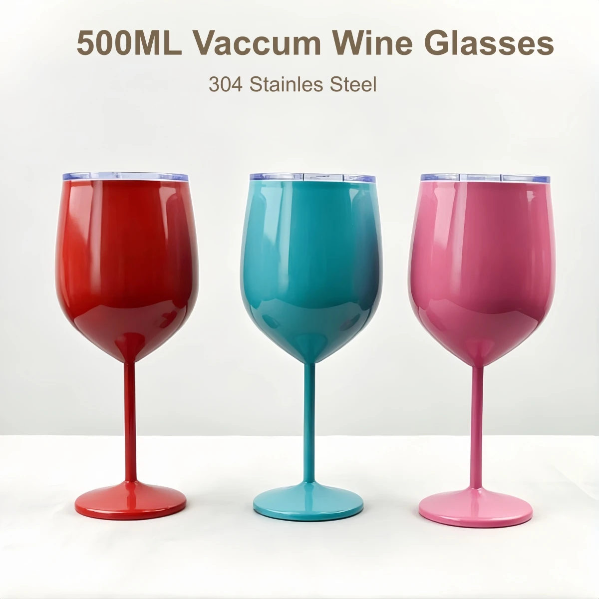 500ML Stainless Steel Goblet Red Wine Cocktail Glass Unbreakable Metal Tall Champagne Glass Bar KTV European Style Goblet Glass