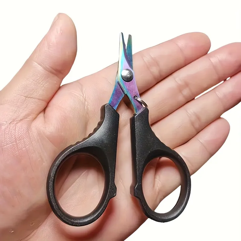 1 Piece of Stainless Steel Rust Proof Fishing Scissors, Portable Mini PE Line Cutter, Anti Slip Handle