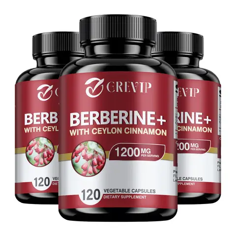 Berberine + Ceylon Cinnamon Supplement - Gastrointestinal Health, Antioxidant, Promotes Metabolism - 120 Capsules