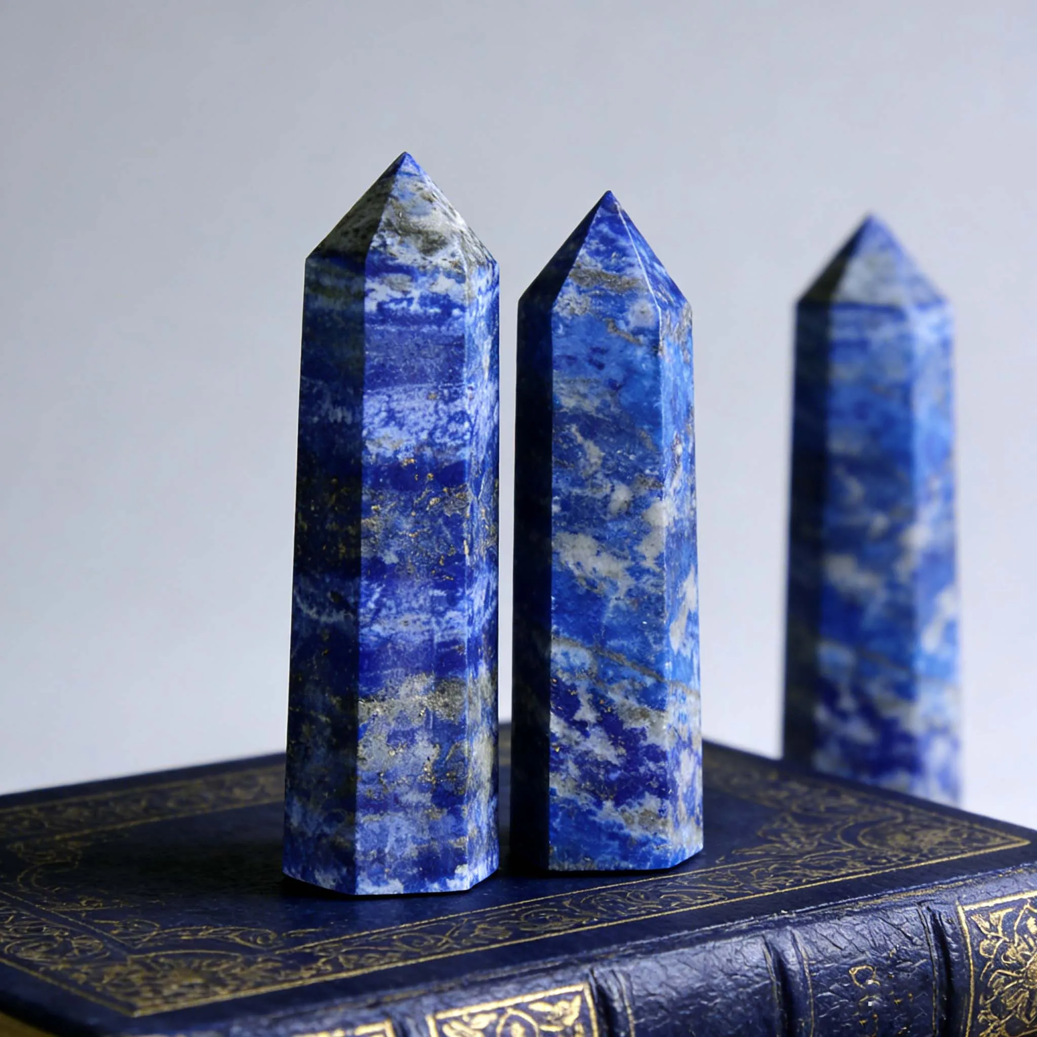 Natural Lapis Lazuli Single Terminated Crystal Column - Hand-Selected Desktop Display Bookshelf Decoration
