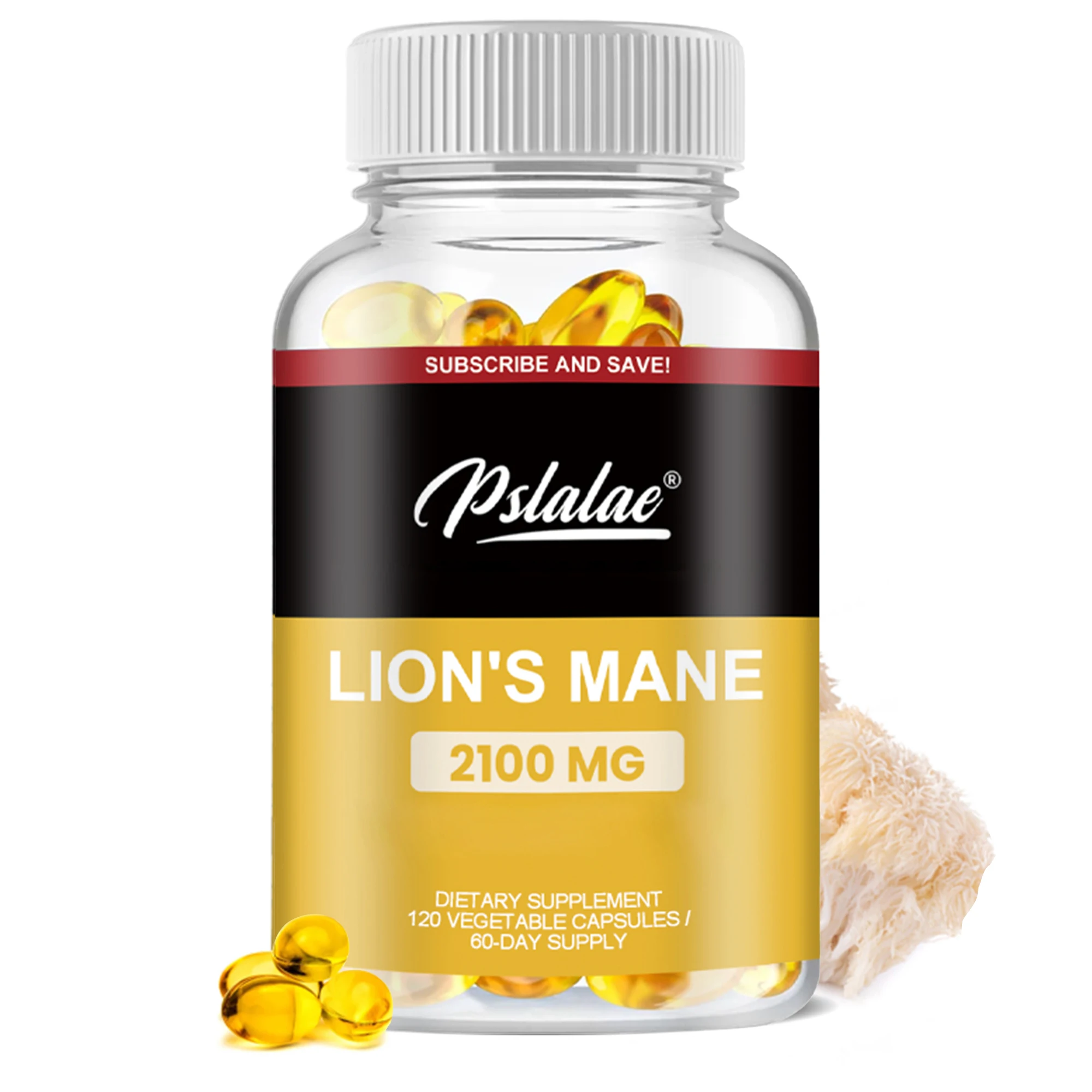 Lion's Mane Capsules-nootrópico Brain Memory & Focus, para el estado de ánimo y la salud del sueño-120 cápsulas