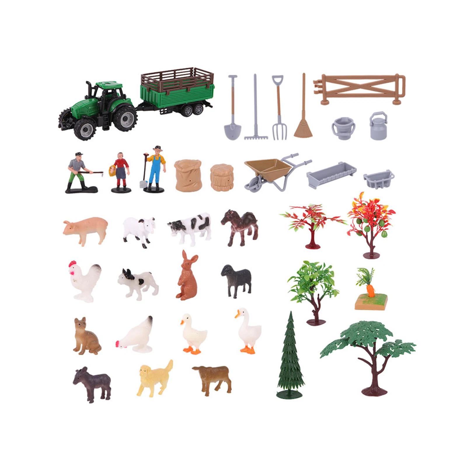 20/49PCS/1Set Cowboys and Plastic Farm Animals Figures Playset Figures Miniature Sandbox Decoration Educational Toys