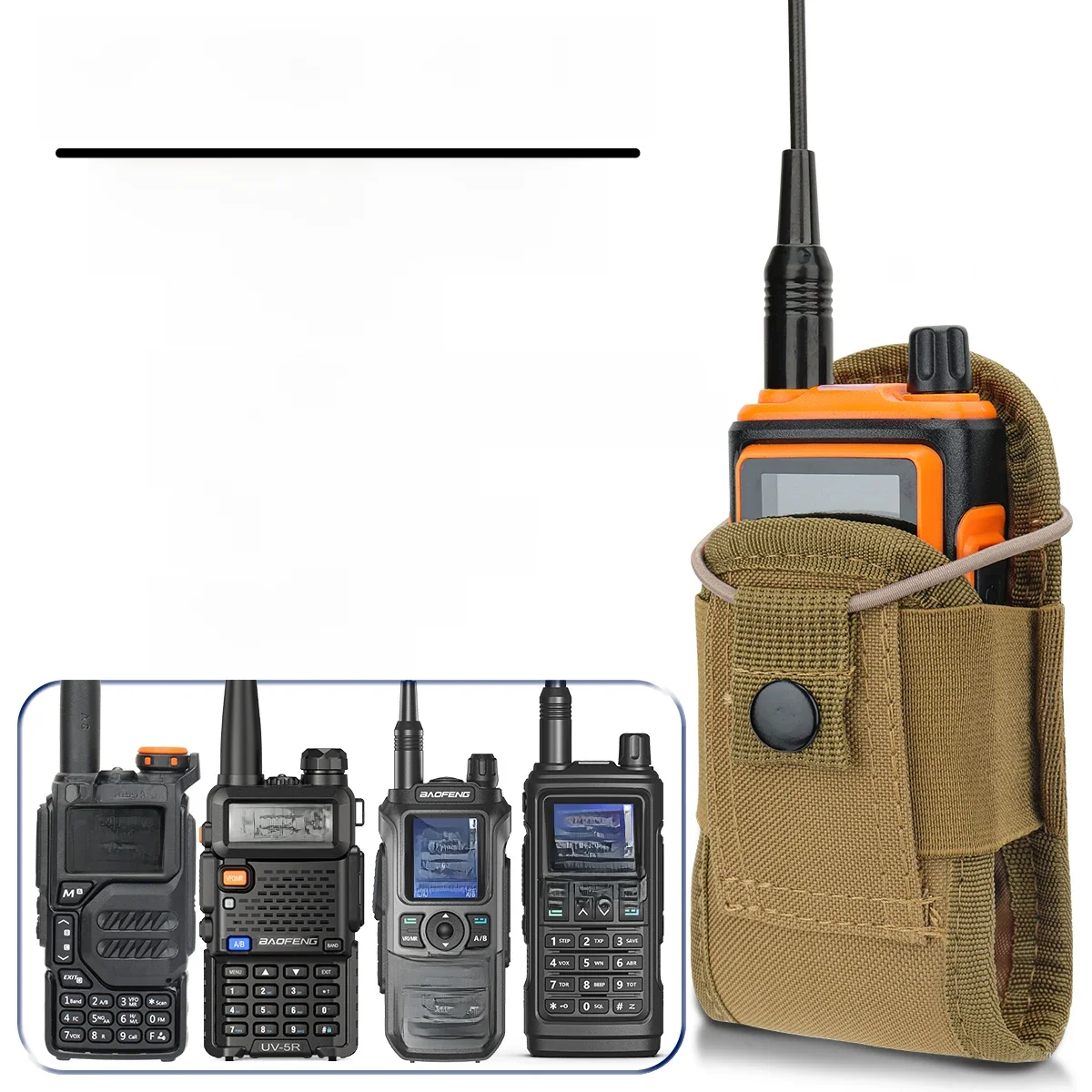 Tactical Walkie Talkie Pouch Oxford Molle Radio Pouch Holder Pocket Portable Outdoor Hunting Sports Waist Bag Interphone Holster — zdjęcie 2