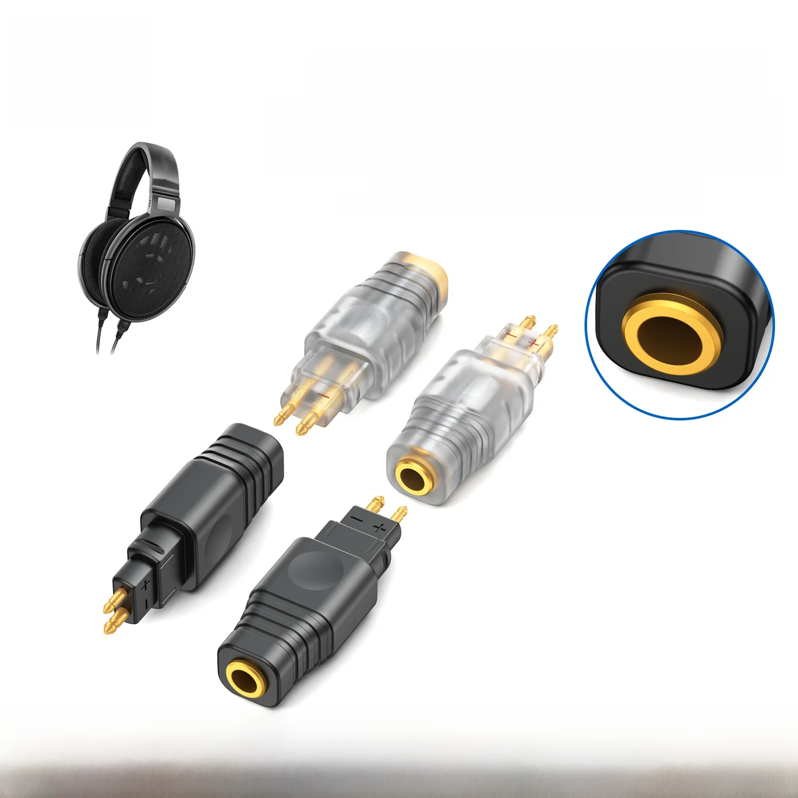 OKCSC Adater słuchawkowy podwójne złącze żeńskie 3,5 mm do SENNHEISER HD650 męskie złącze dla SENNHEISER HD580/HD600/HD650/HD25/HD660S/HD565 — zdjęcie produktu 7