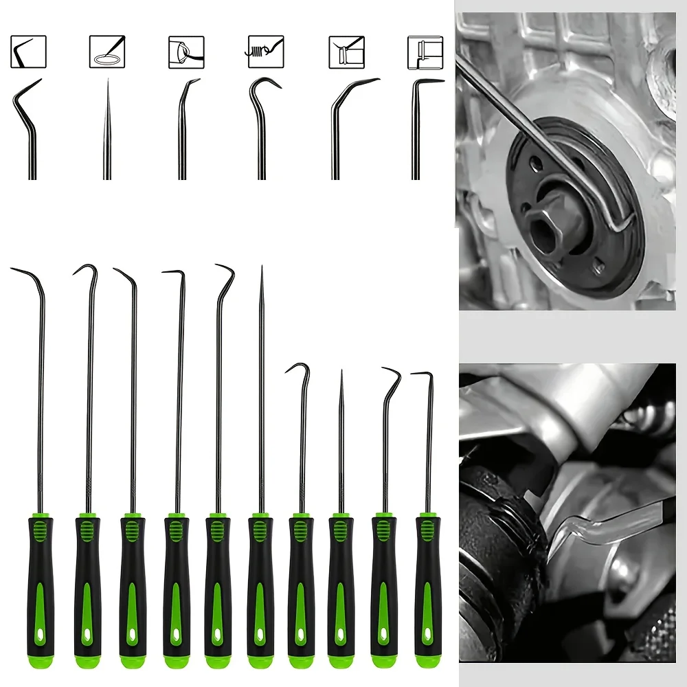 

10pcs Precision Pick and Hook Set, Car Auto Oil Seal/O-Ring Seal Gasket Pick Mini Precision Hooks Professional Puller Remover
