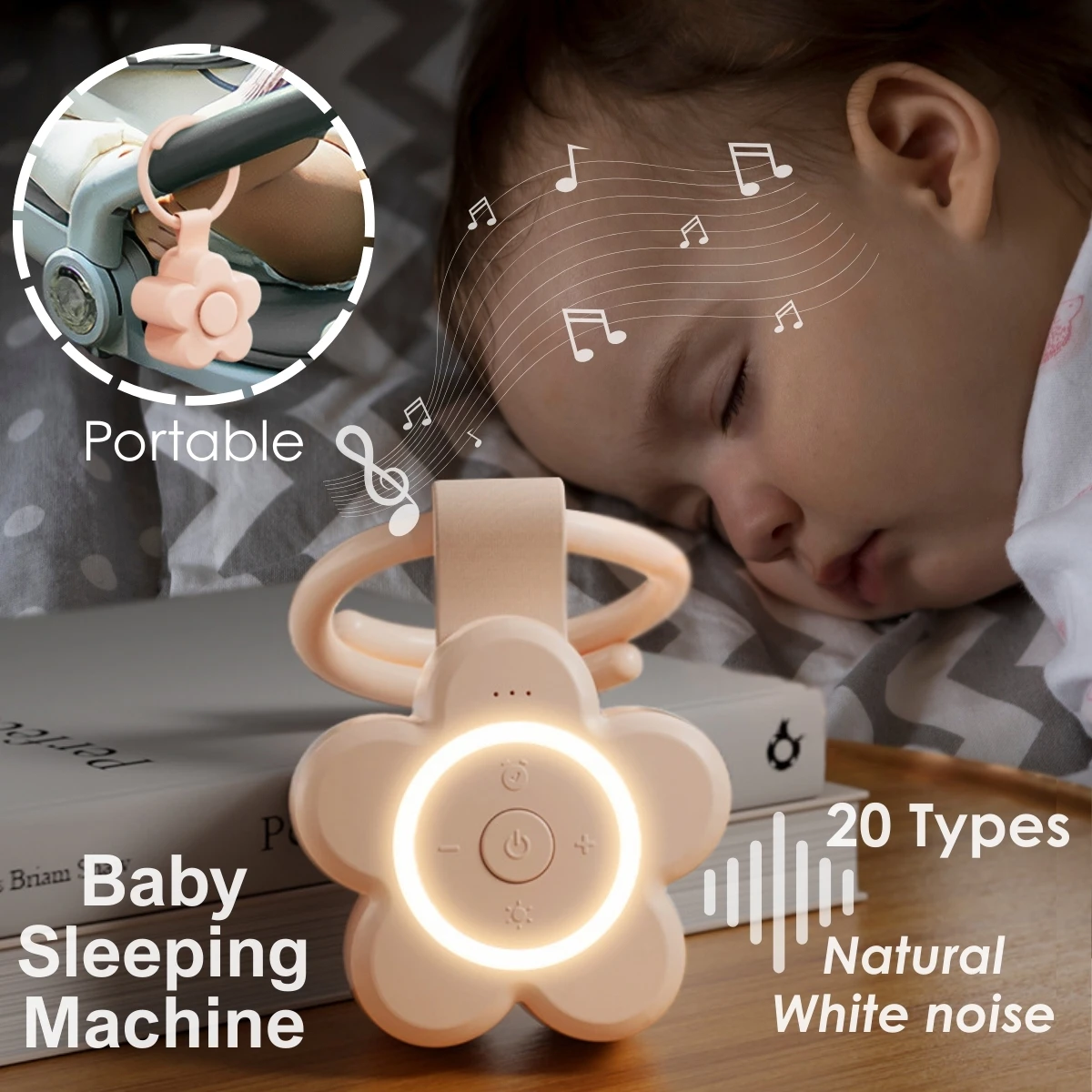 

Portable Newborn Baby Sleeping Gadgets White Noise Device Night Sound Machine Baby Music to Sleep Equipment for Babies Adult