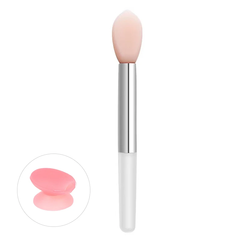 1PC Silicone Lip Balms Lip Mask Brush with Sucker Dust Cover Lipstick Cosmetic Makeup Brushes Lipstick Brush Storage Box