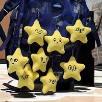 Key chain Yellow Pentagonal Heart Expression Keychain Plush Pendant For fans Star Soundabl