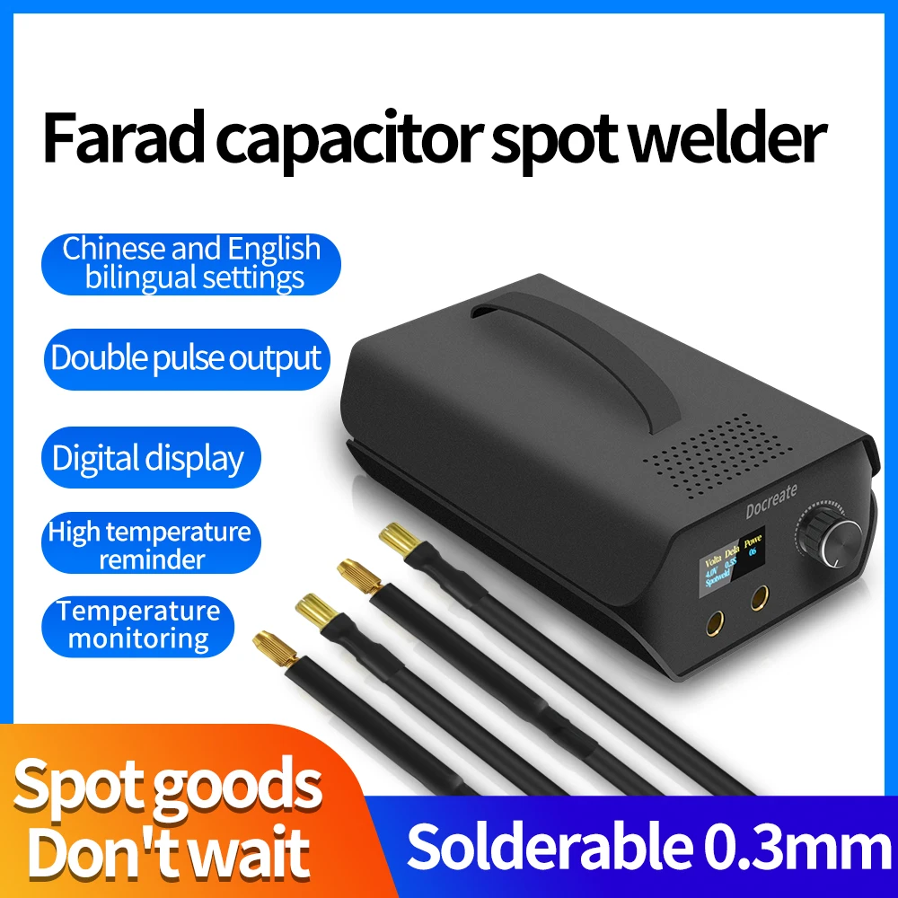 0.3mm Nickel Mini Spot Welder Portable 120 Gears Adjustable Farad capacitor DIY Energy Storage Sheet 18650 Lithium Battery Weld