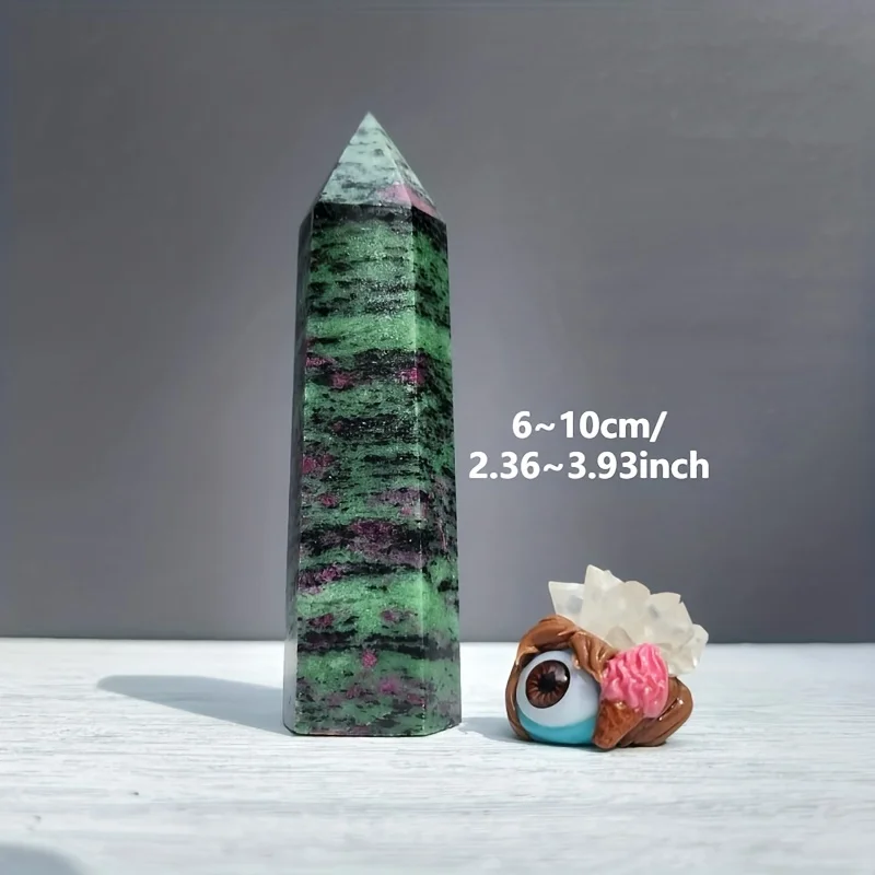 1pc Natural Ruby Zoisite Crystal Column - Natural Mineral Pit with Ice Crack Patterns, Perfect for Home Decor & Give Gifts