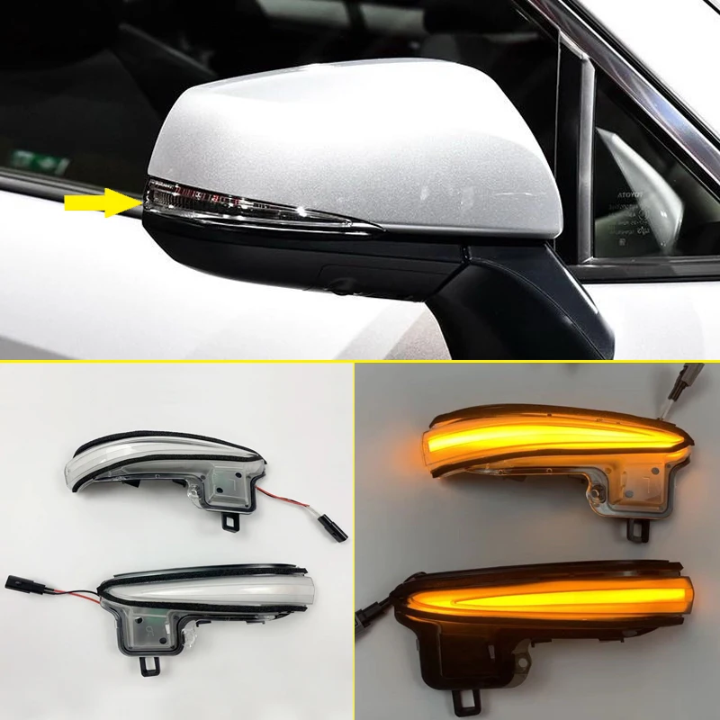 

For Toyota RAV4 XA50 2019-2024 Car Accessories LED Side Mirrors, Sequential Dynamic Turn Signal Lights Indicator, Pair