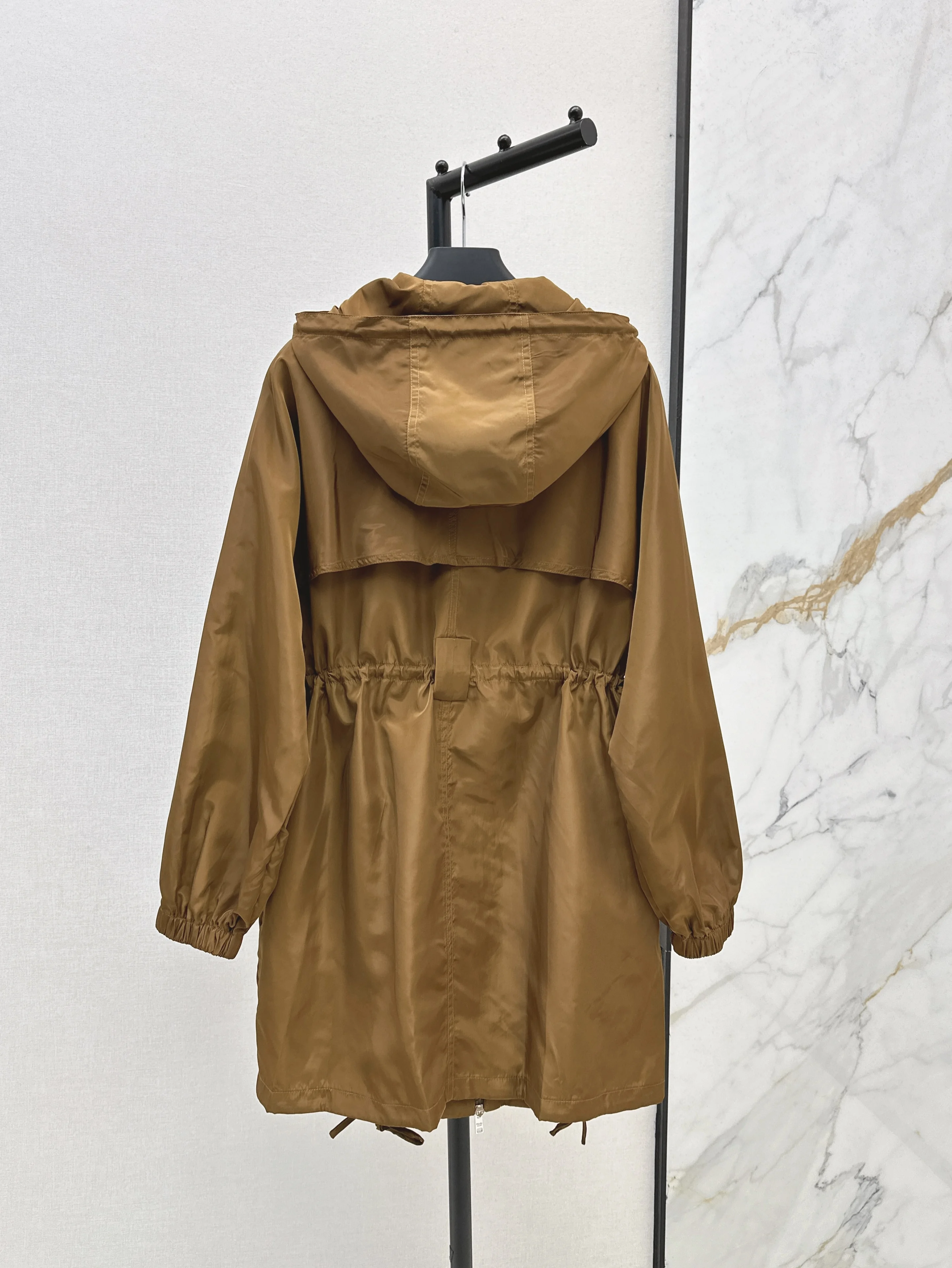 

High quality early autumn women's mid to long nylon hooded jacket SU316