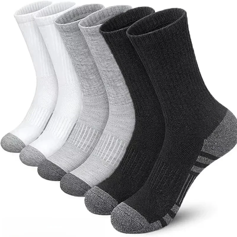 Chaussettes de sport en plein air pour hommes, haute qualité, confortables, douces, coordonnantes au sol, football, grande taille, nouveau style, 6/12 paires