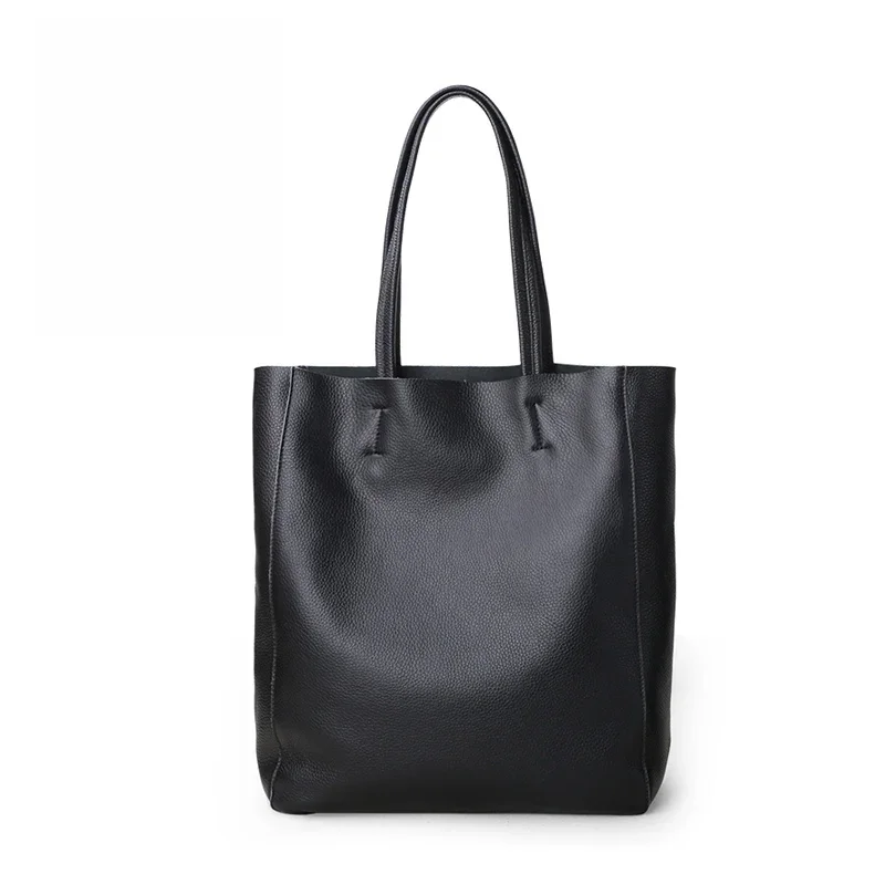 Torba ze skóry naturalnej damska torebka damska luksusowa prosta modna torebka damska skóra bydlęca codzienna torba na ramię na zakupy — zdjęcie 2