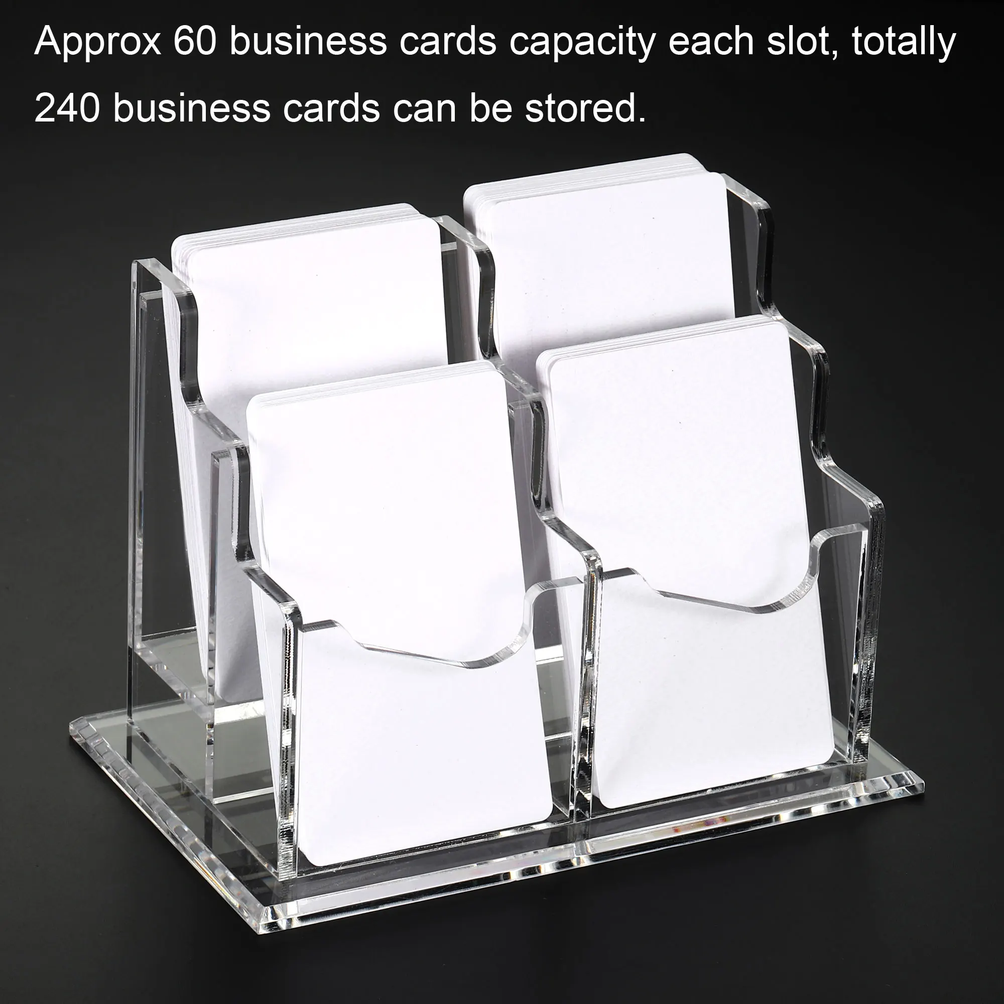 1/2/3/4/6 Slot Clear Acrylic Business Card Holder for Desk Location Card Organizer Desktop Name Cards Display Holders Stand