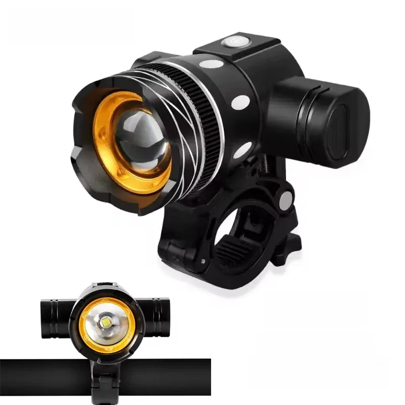 AliExpress cycle zone T6 LED Bicycle Front Light Bike Headlight Adjustable Zoom USB Rechargeable Waterproof Cycling Flashlight MTB Bike Accessories
