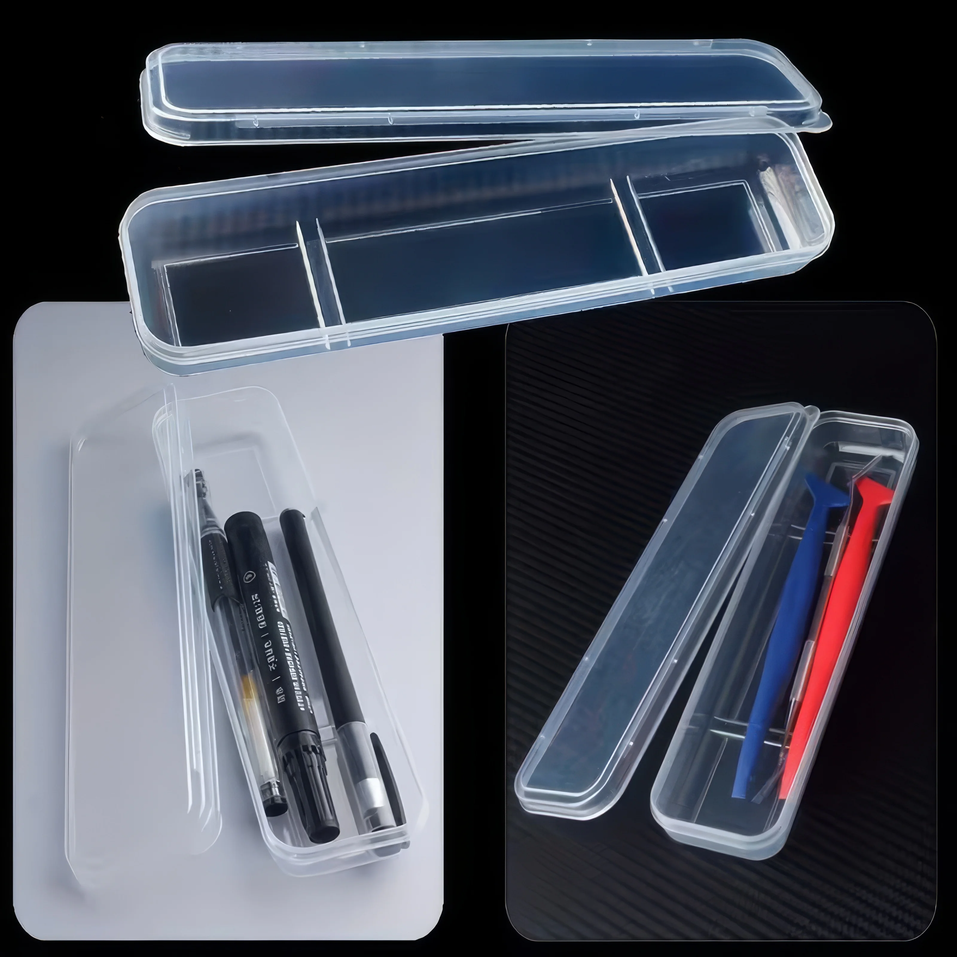 Boîte de rangement pour pinceaux de maquillage, 1/2 pièces, transparente, facile d'accès et d'organisation, adaptée aux pinceaux de maquillage et aux crayons à sourcils