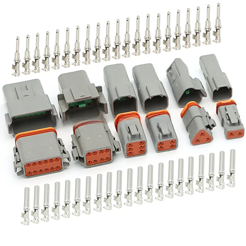 1 jeu de connecteurs automobiles étanches DT, Kit de prise DT06-2S/DT04-2P 3P 4P 6P 8P 12P mâle femelle pour Automobile 22-16AWG