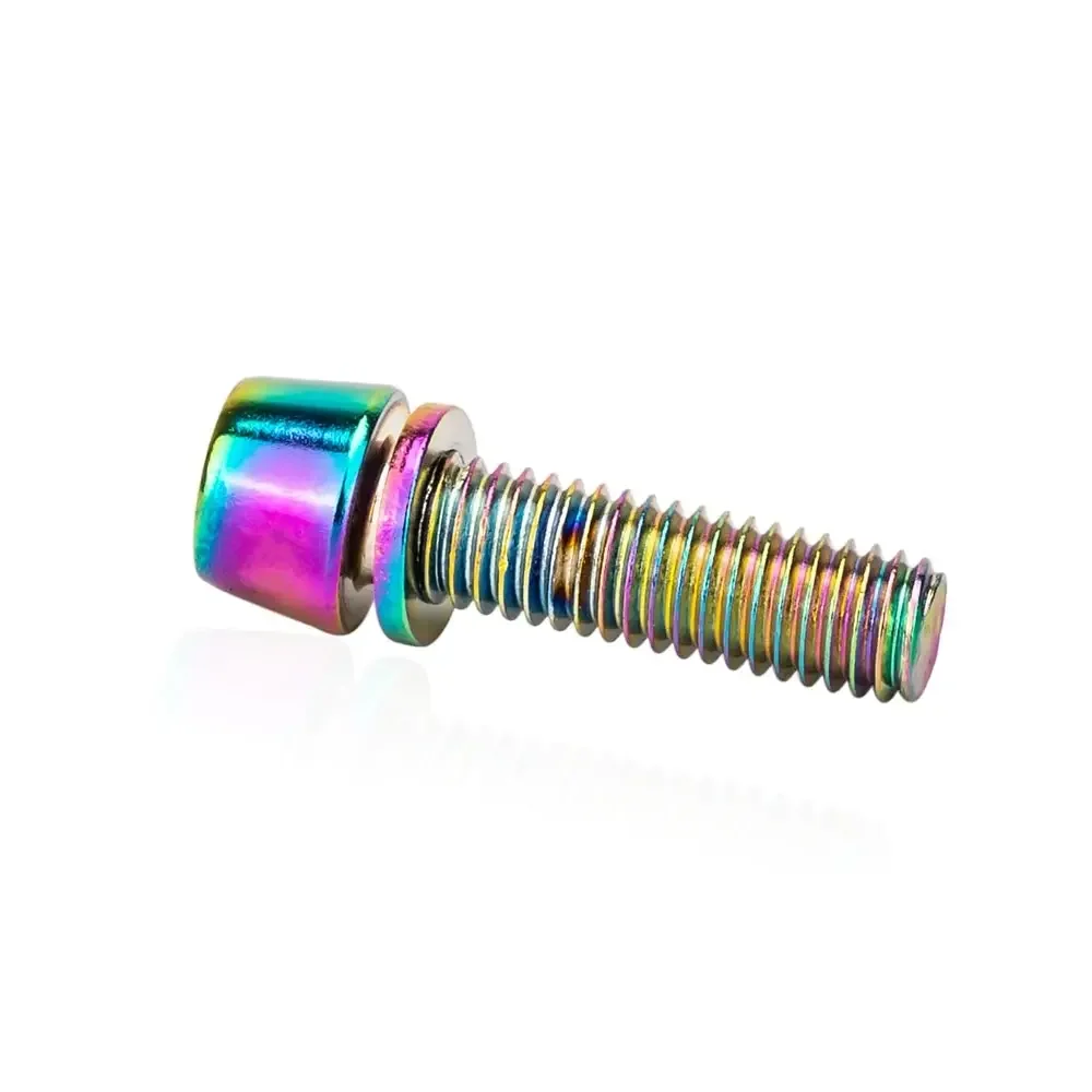 AliExpress ZTTO Bicycle Rustproof Steel Stem Screw Colorful Rainbow Bolt Thread M5x18mm 5mm Screw Allen Bolt