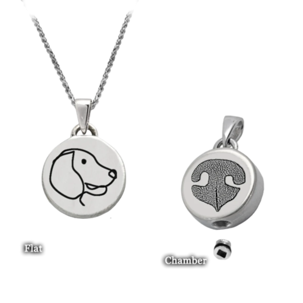 Custom Engraved Cat Dog Photo Urn Pendant Necklace Stainless Steel Personalized Round Urn Pet Pendant Jewelry Pet Souvenir Gifts