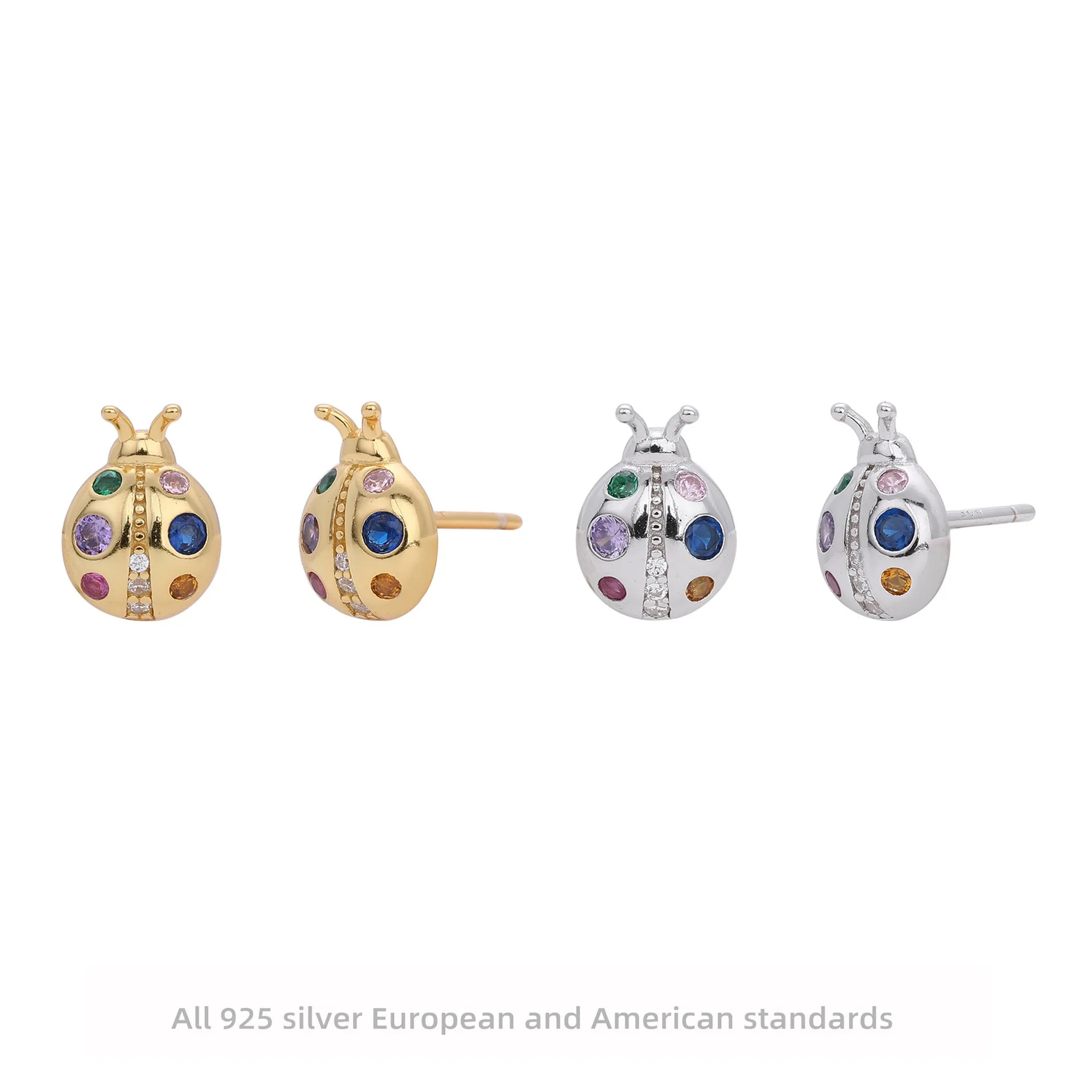 

925 Sterling Silver Insect Stud Earrings Unique Minimalist Dainty Jewelry Trendy Instagram Earrings for Women