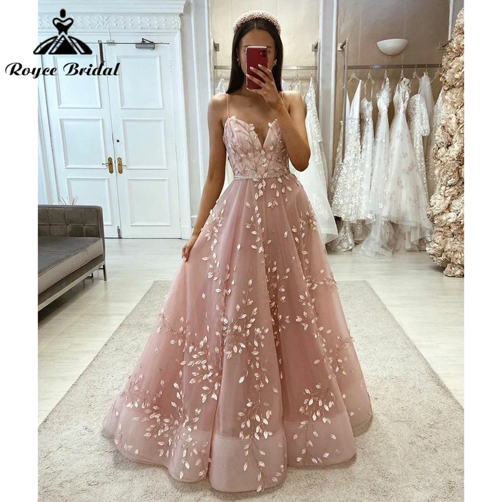 Bohemia Kant Trouwjurken A-Lijn Spaghettibandjes Backless Appliques Bruidsjurken Prinses Bruid Jurk Robe De Mariée Vestido