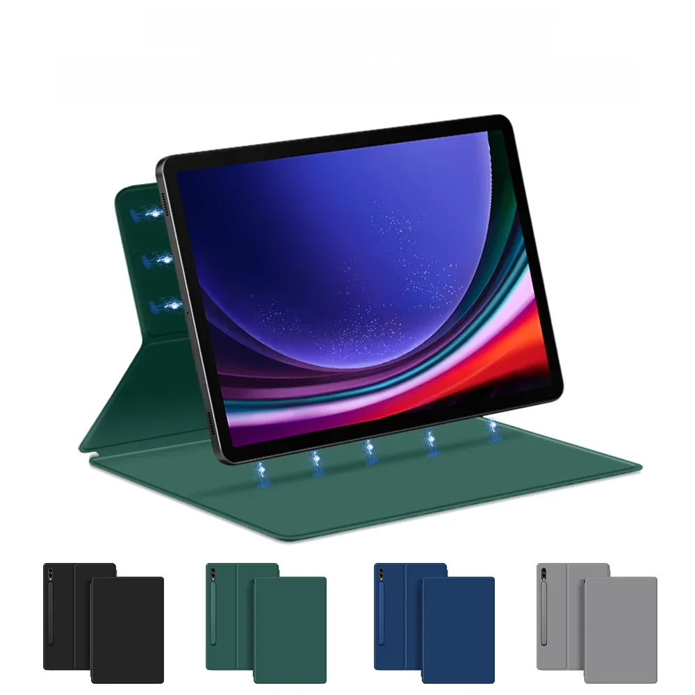 Capa magnética para tablet Samsung, capa de couro protetora para Galaxy Tab S7, S9 FE Plus, Ultra,