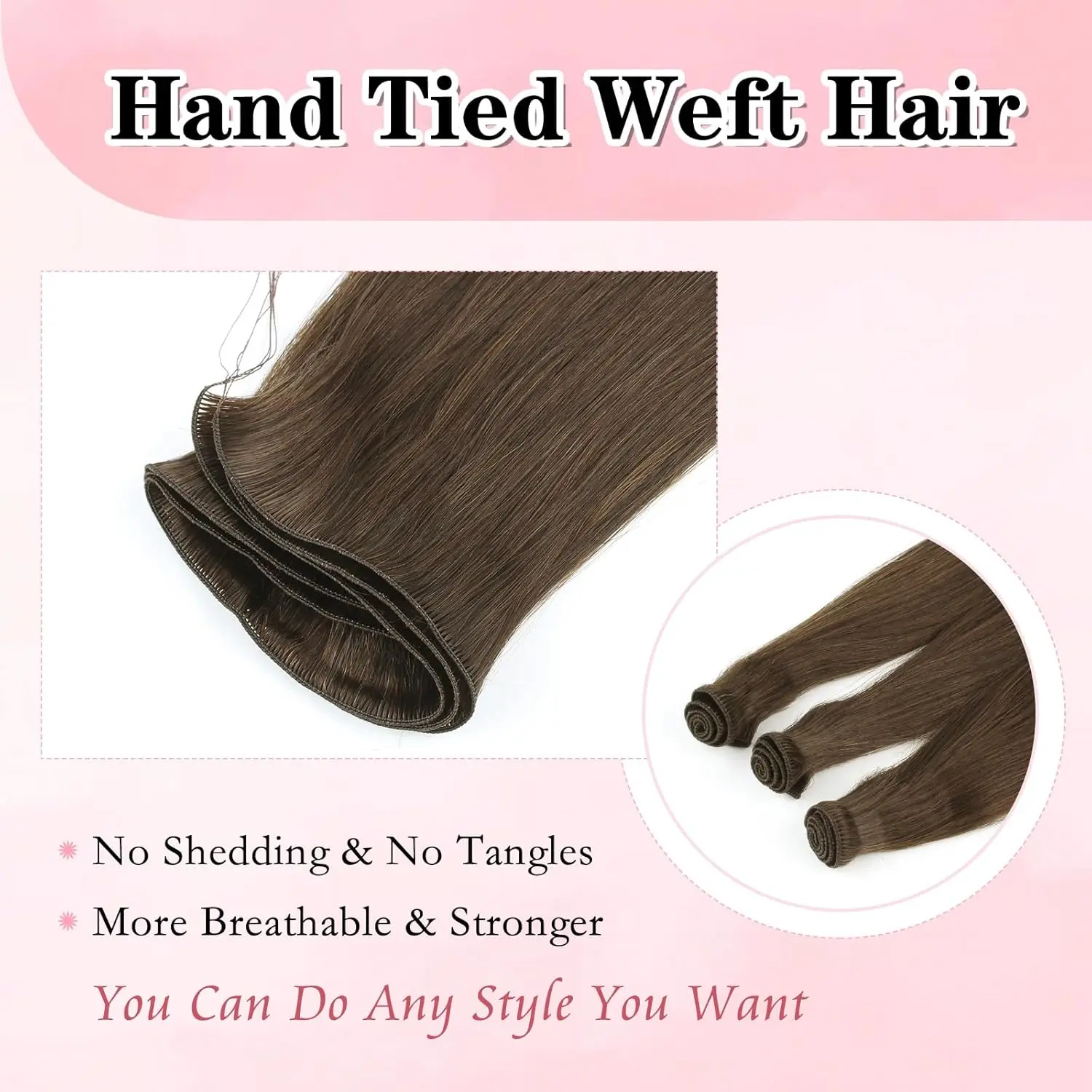 Sixstarhair, 3 шт., ручная работа, наращивание утка, наращивание волос, 50 г, 18/20 дюймов, пришивные наращивания, настоящие человеческие волосы Remy для женщин