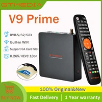 Receptor de satélite GTMEDIA V9 Prime DVB-S/S2/S2X 1080P Full HD TV Box incorporado 2,4G WIFI H.265/HEVC 10 bits compatible con CCAM/M3U