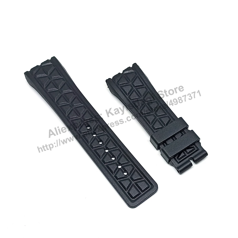 16mm Black Rubber Watch Band / Strap Compatible for Franck Muller Lykan