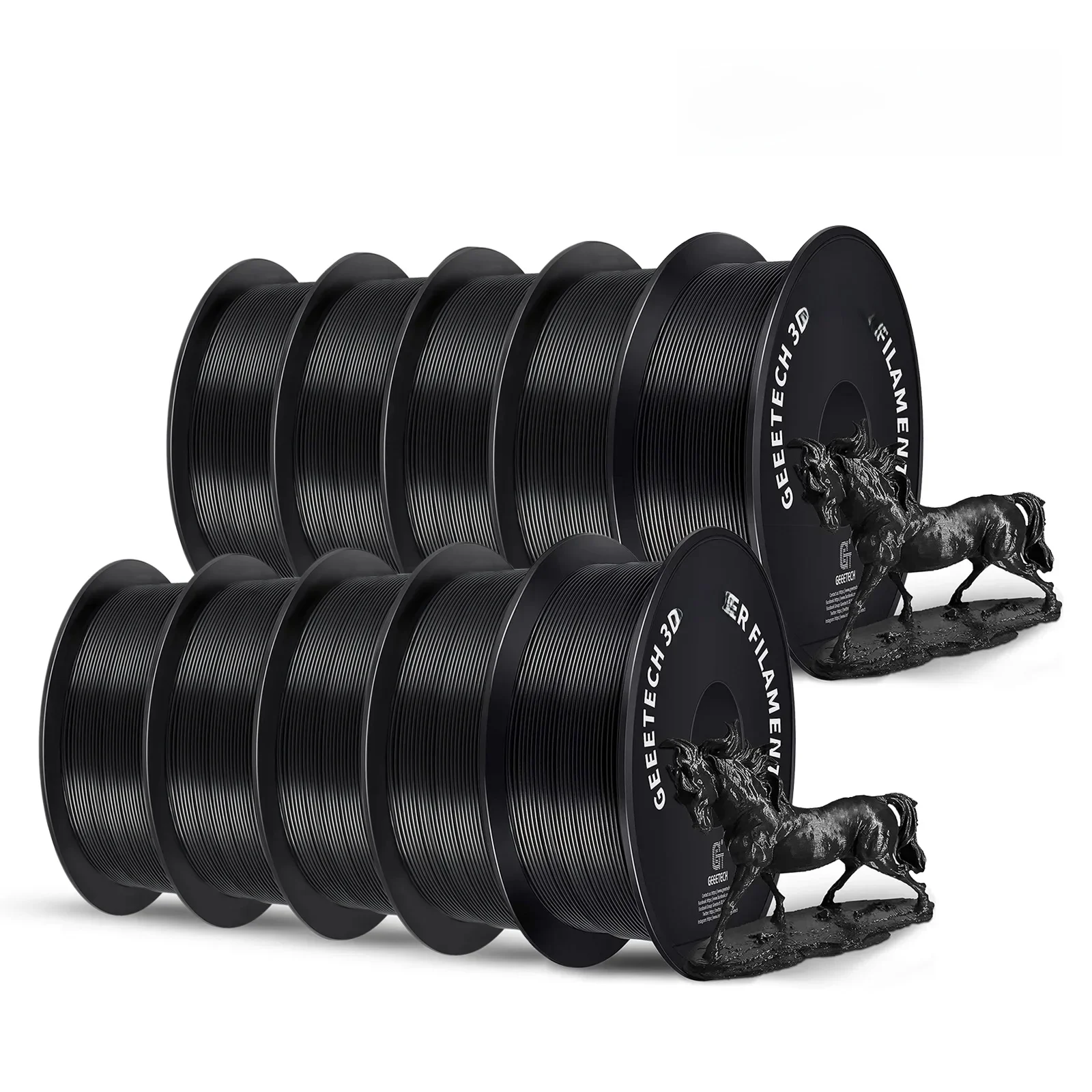 GEEETECH 10 kg in één doos mat/PETG/zijde PLA/TPU/ABS + 3D PLA-filament 1,75 mm spoeldraad voor 3D-printermateriaal, veiligheid - afbeelding 2