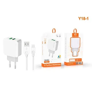 H' maston-Y18 Turbo Carregador, Carregar Portátil, 2 USB 3.1A, Cabo USB, Tipo-C, Compatível com Computador