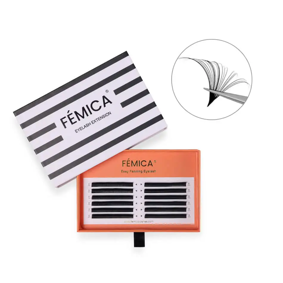 FemicaLashes YY Mink Eyelash Extensions Premade Volume Fans Soft Natural Lashes for DIY Makeup