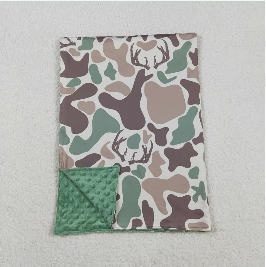 طفل رضيع الشتاء البطانيات الناعمة BL0226 الأخضر كامو طباعة الطفل الصيد بطانية