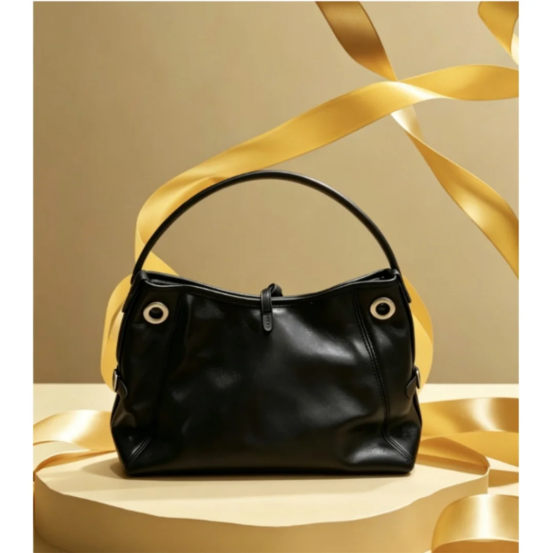 New Size 29*17CM Women's Fashionable And Versatile Black Shoulder Bag No Box