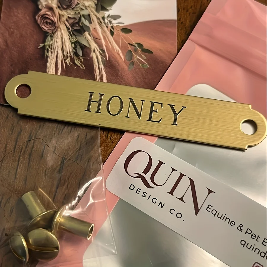 Customized Stainless Steel Laser-Engraved Nameplate |   Personalized Saddle/Horse Tack Name Tag |   Laser-Engraved Cycling Gear Accessories |   Unique Equestrian Gifts view 5