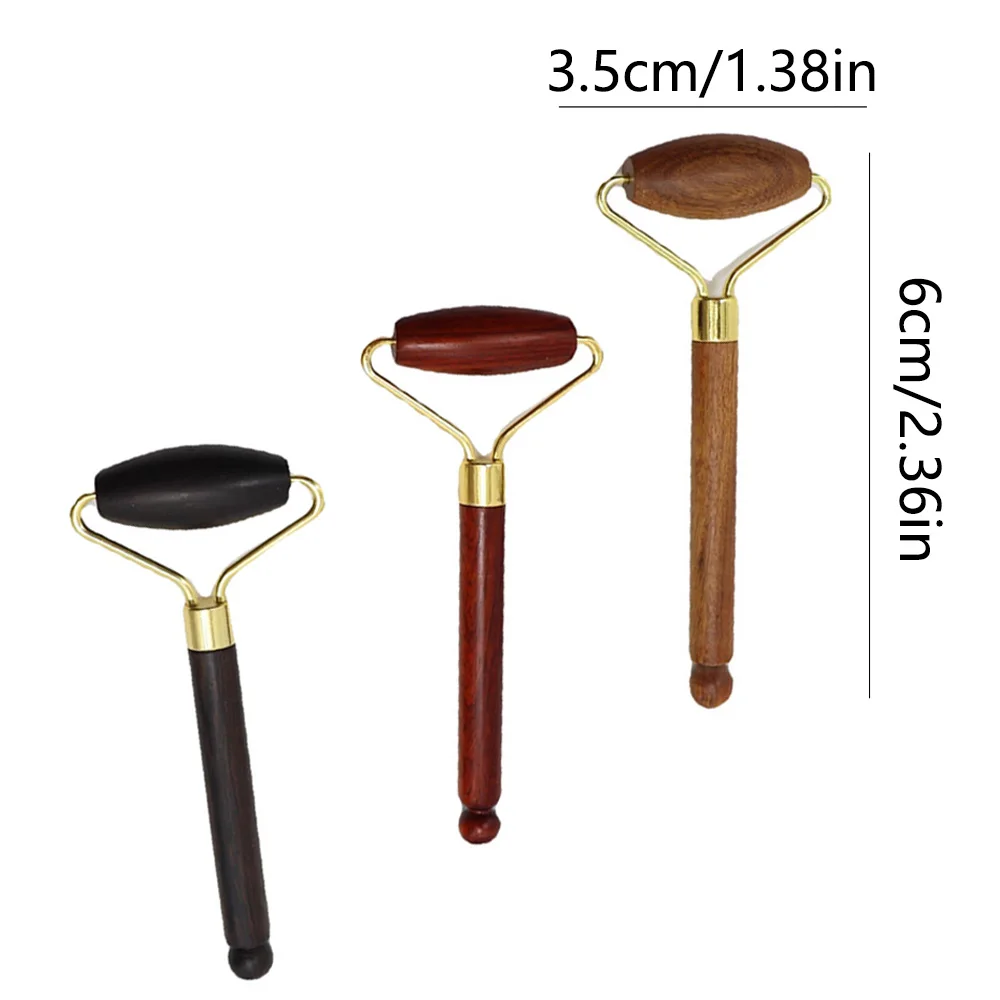 제비꽃 손잡이가 있는 수제 나무 마사지 롤러, 얼굴 관리 도구, 장인 마사지 액세서리