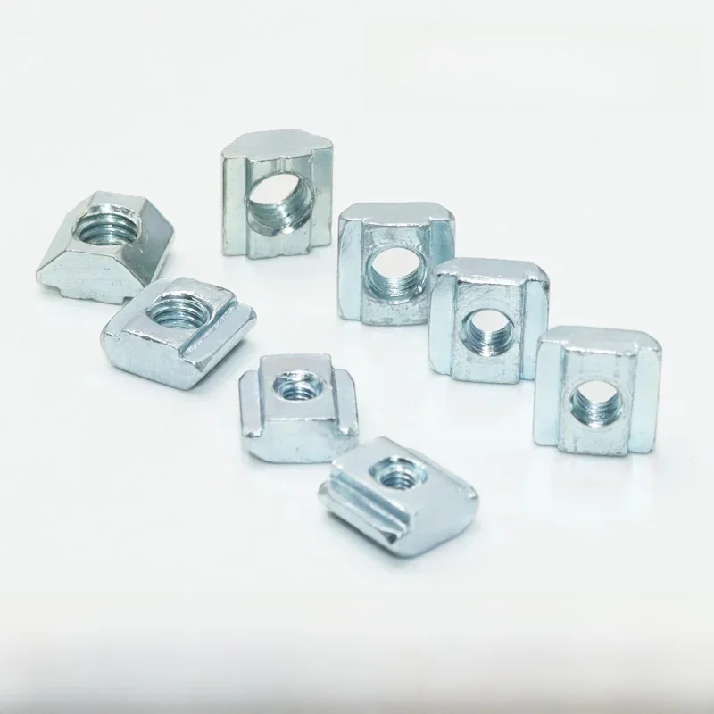 200 Stück/Set 2020 M3 M4 M5 T-Gleitmutter, verzinkte T-Nut-Gleitmutter in Anschluss, 20er-Serie, Aluminium-Extrusionsprofil, Vierkantmutter