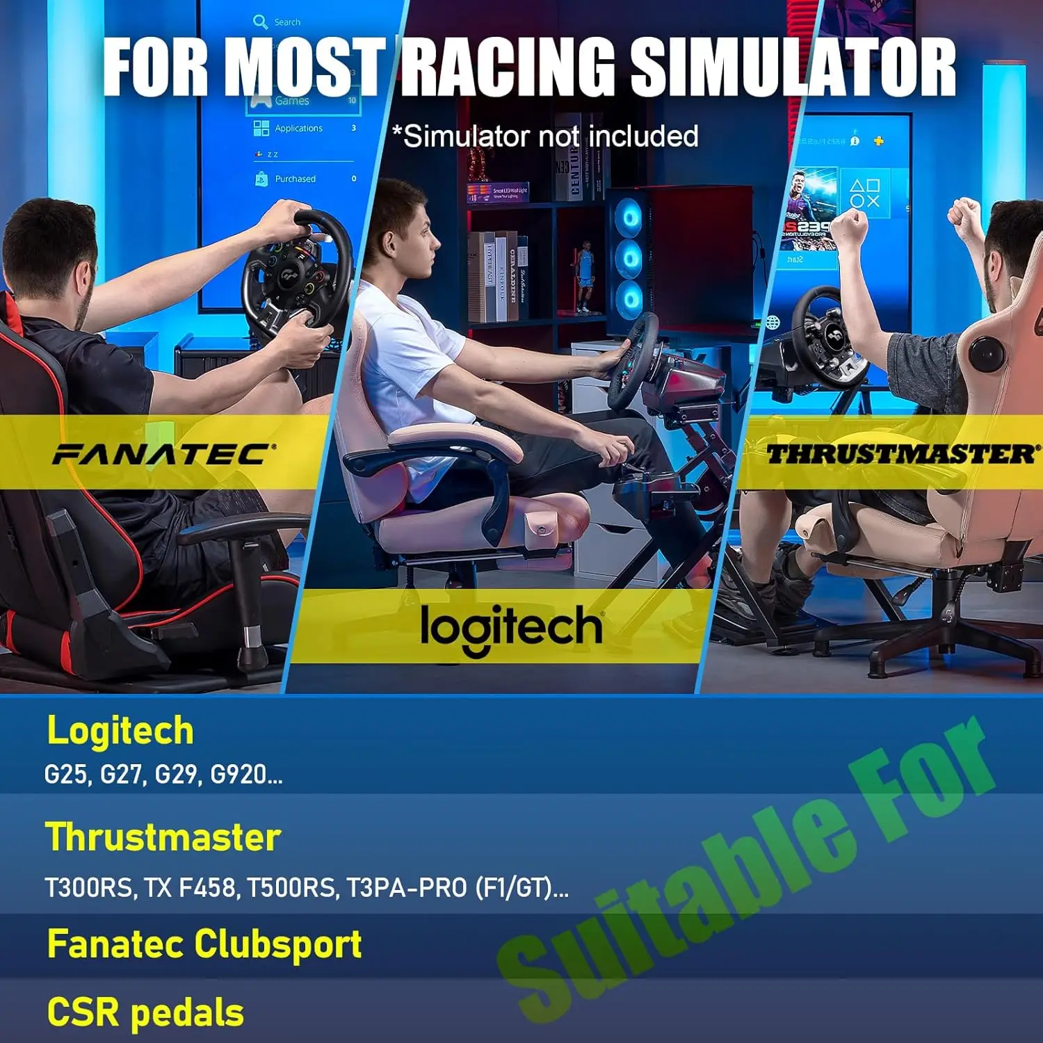 Logitech G29, G920, G923, Thrustmaster t330ts用のシフターマウント,ペダルは含まれていません